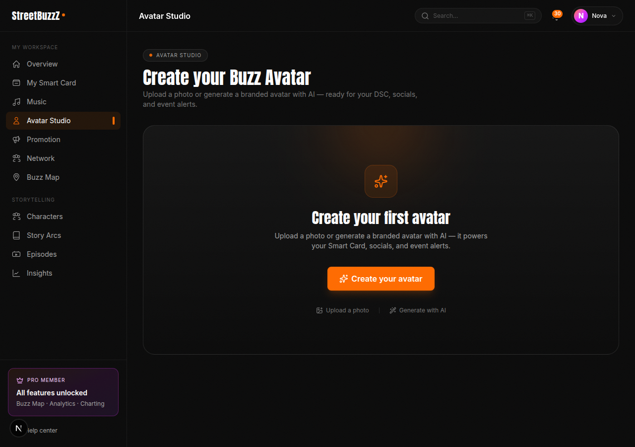 Avatar Studio step 1